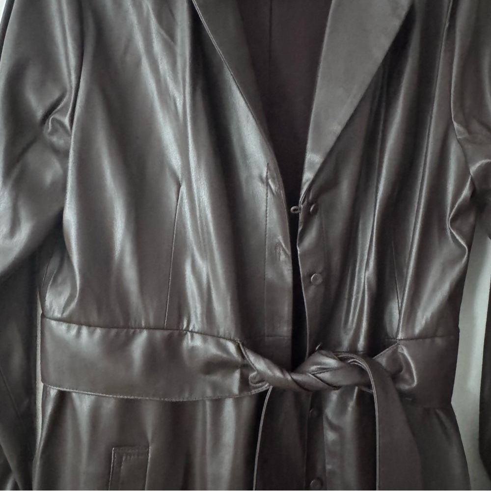 Kobi Halperin's Dixie faux leather midi shirtdress - Picture 7 of 10